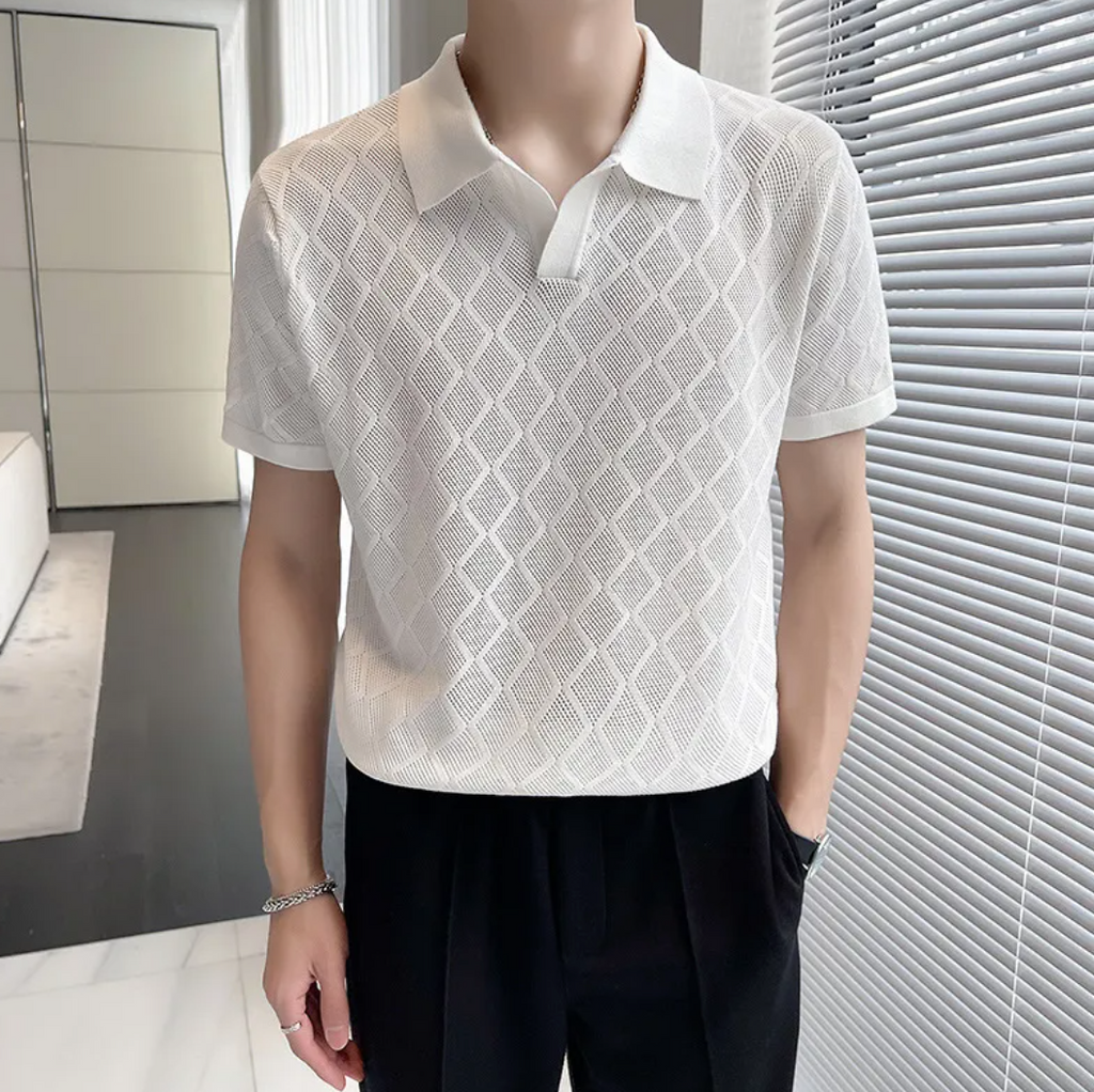 Men's Summer Hollow Lapel Tee