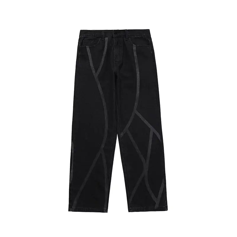 Washed Striped Casual Jeans for Men
