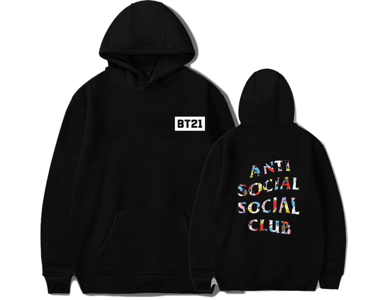 BTS Cartoon Style Hoodie and Merchandise Hoodie
