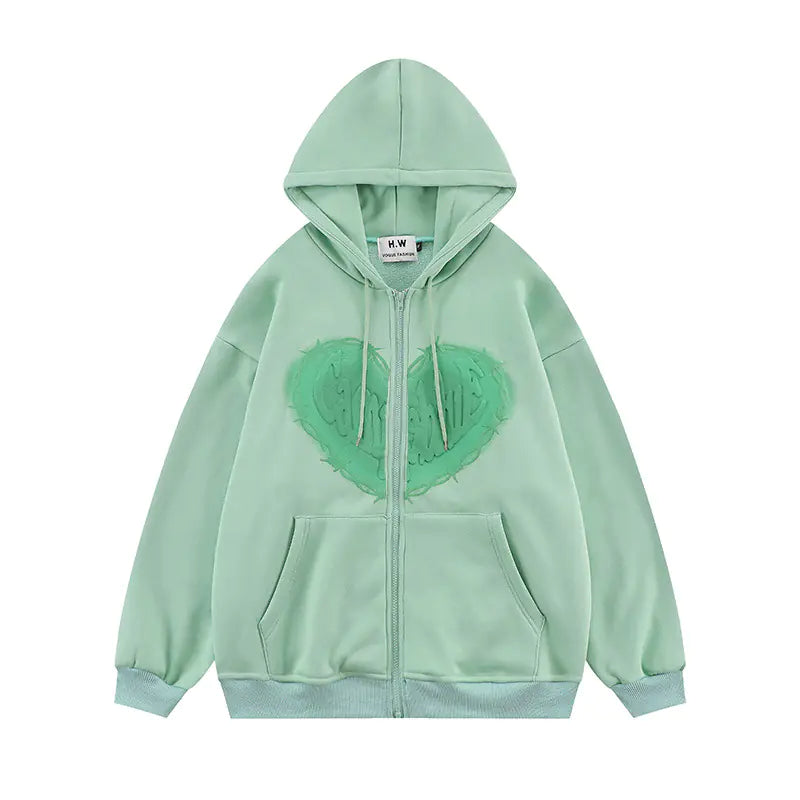 Unisex Heart Foam Print Hoodie for Men