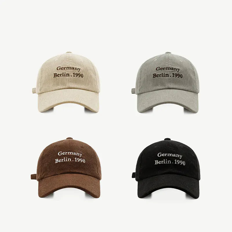 Corduroy Baseball Hat for Men and Women