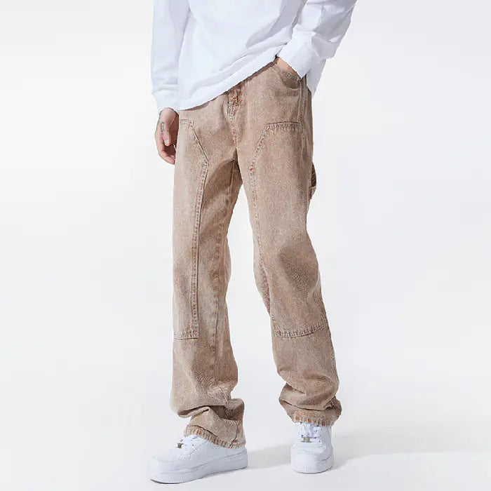 Trendy Colorful Loose Denim Pants for Men and Women