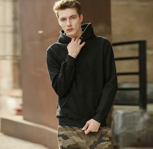 Cotton Casual Pullover Hoodie For Men