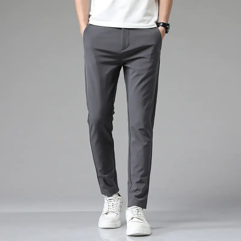 Slim Fit Solid Versatile Suit Pants for Men with Small Feet