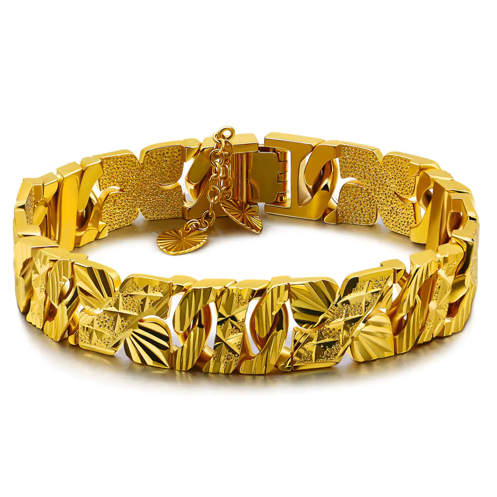 Personalized Gold Geometric Bracelet for Men