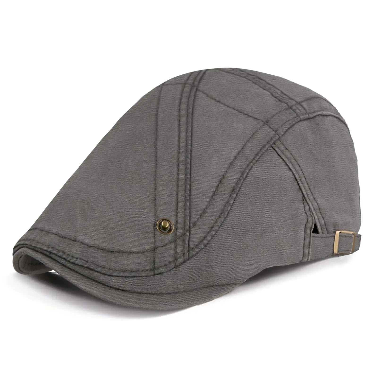 JremPan Newsboy Hat for Men Flat Caps Hats Cotton Irish Newsboy Hats with Adjustable Buckles Breathable Vintage Hats for Cabbie Driving Hat Grey