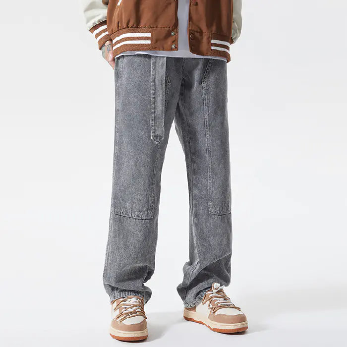 Trendy Colorful Loose Denim Pants for Men and Women