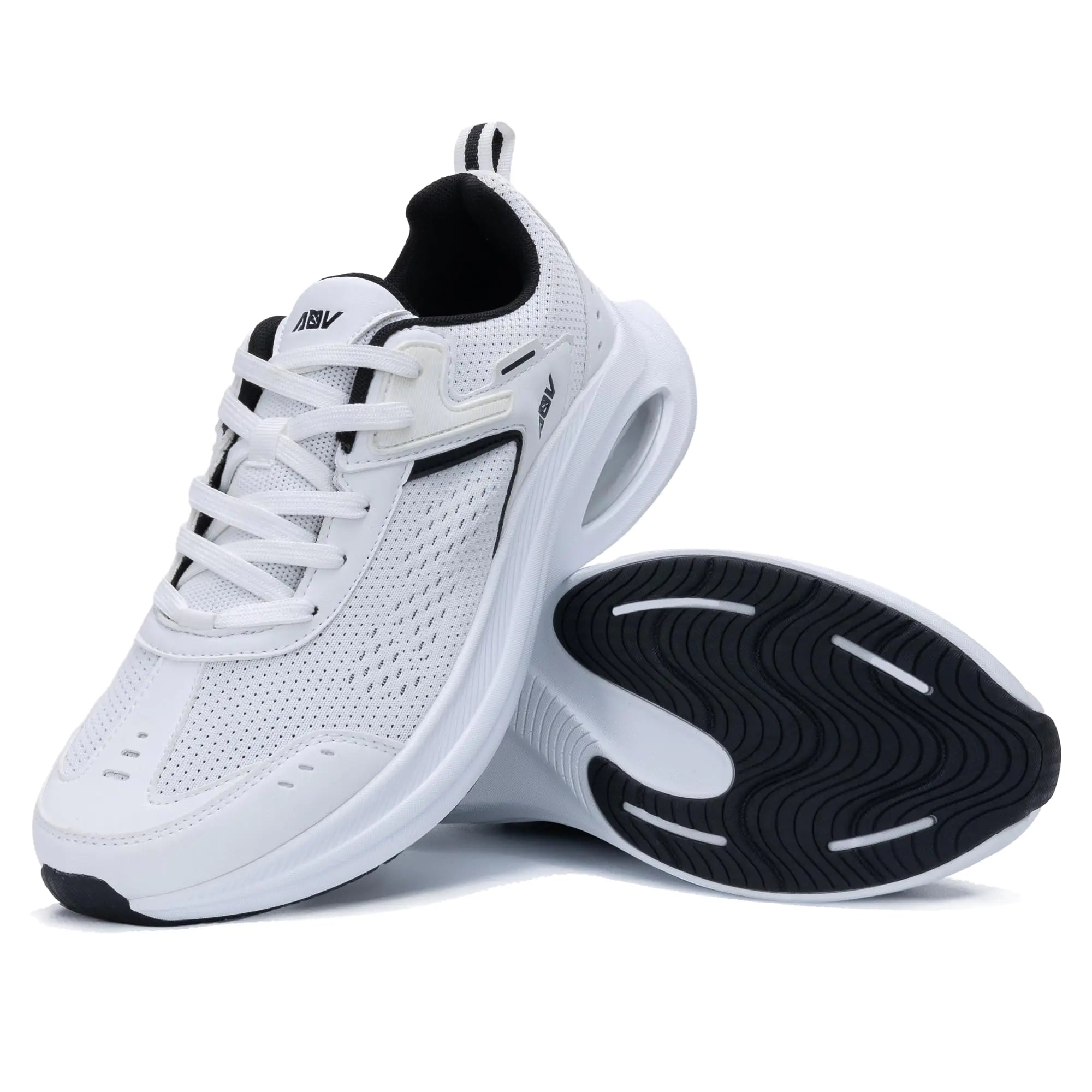 B BEASUR Mens Walking Shoes for Plantar Fasciitis Relief Comfortable Arch Support Tennis Sneakers Athletic Motion Shoes Blackwhite US 9