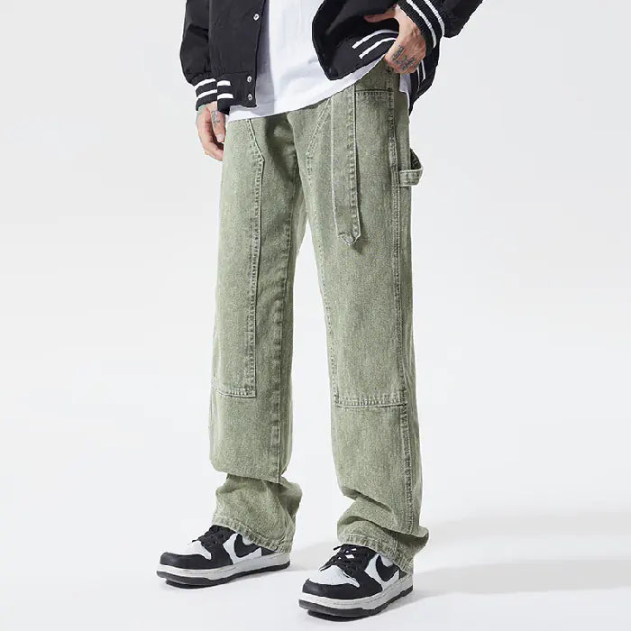 Trendy Colorful Loose Denim Pants for Men and Women