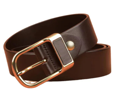 Vintage Buckle Leather Belt for Men's Casual Pants