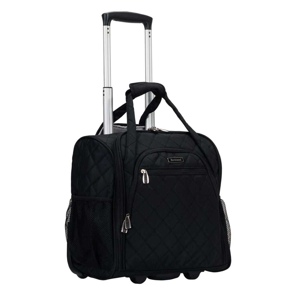Rockland Melrose Upright Wheeled Underseater Carry-On Luggage Black 15-Inch